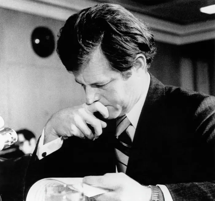 Framed Print : Senator Edward Kennedy, appearing before Senate Armed Services Committee, Washington, February 4, 1971, Courtesy: CSU Archives / Everett Collection