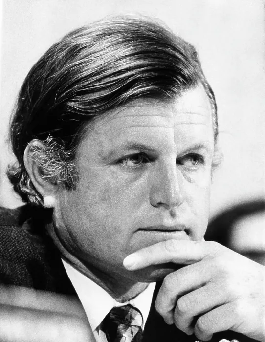 Framed Print : Senator Edward Kennedy, chairing the Senate Health Subcommittee, February 21, 1973, Courtesy: CSU Archives / Everett Collection