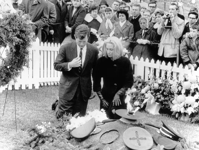 Framed Print : Senator Edward Kennedy, left, and his wife, Joan Kennedy, at second anniversary of President Kennedy's assassination, Arlington National Cemetery, November 22, 1965 Framed Print : Senator Edward Kennedy, left, and his wife, Joan Kennedy, at second anniversary of President Kennedy's assassination, Arlington National Cemetery, November 22, 1965