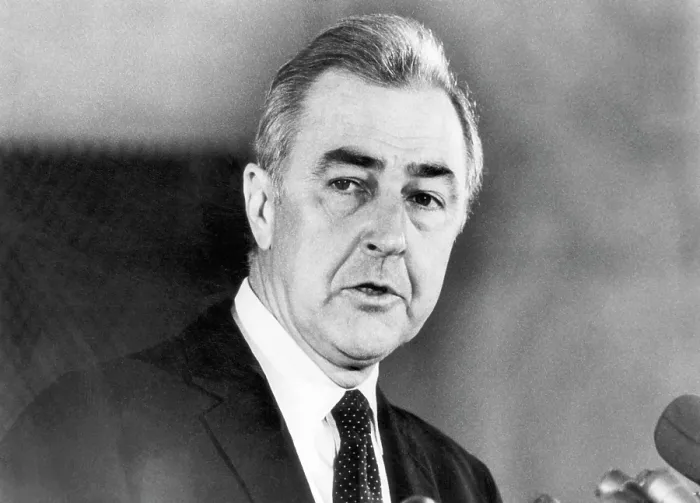 Framed Print : Senator Eugene McCarthy, at a press conference in Washington D.C. December 2, 1969.. Courtesy: CSU Archives  /  Everett Collection