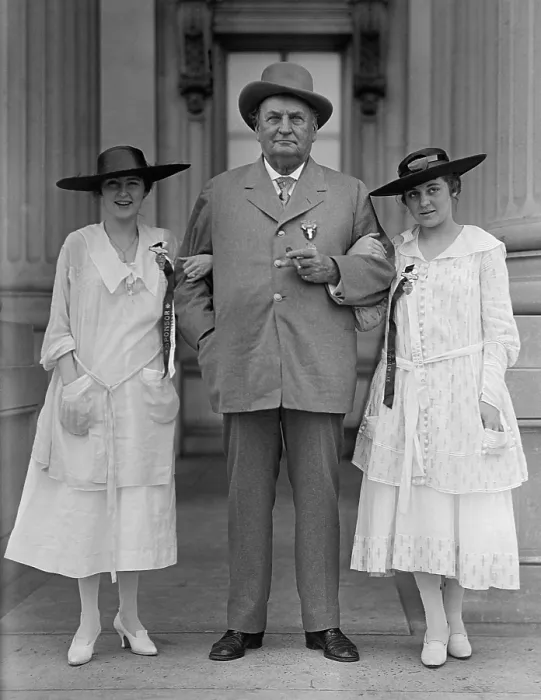Framed Print : Senator John Hollis Bankhead with his granddaughters, actress Tallulah (left) and Eugenia, 1917. The Alabama Senators son and Tallulahs father, William B Framed Print : Senator John Hollis Bankhead with his granddaughters, actress Tallulah (left) and Eugenia, 1917. The Alabama Senators son and Tallulahs father, William B