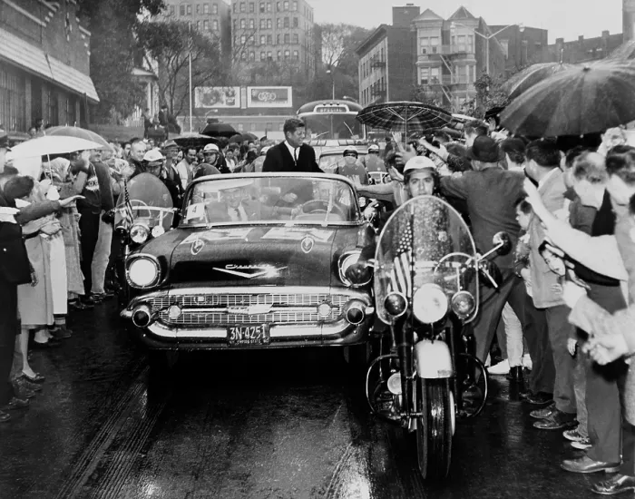 Framed Print : Senator John Kennedy campaigning in Yonkers, New York, Oct. 16, 1960