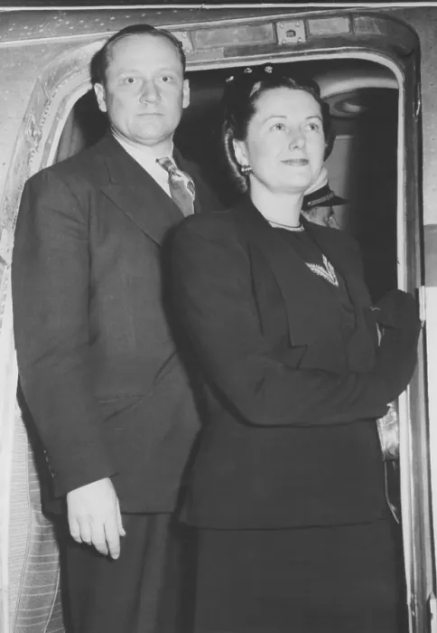 Framed Print : Senator and Mrs. William Knowland leaving for a Far East tour on Nov. 13, 1950. Knowland planned to visit Korea, meet with Gen