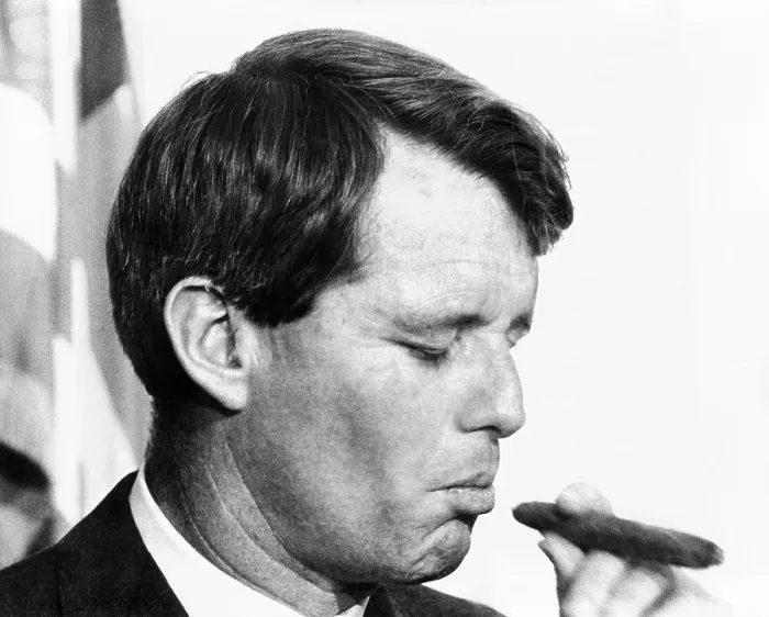 Framed Print : Senator Robert Kennedy eyes a cigar. He was attending a luncheon in honor of former Presidential aide, Bill Moyers. Feb. 17, 1967. (CSU_ALPHA_1040) CSU Archives / Everett Collection Framed Print : Senator Robert Kennedy eyes a cigar. He was attending a luncheon in honor of former Presidential aide, Bill Moyers. Feb. 17, 1967. (CSU_ALPHA_1040) CSU Archives / Everett Collection