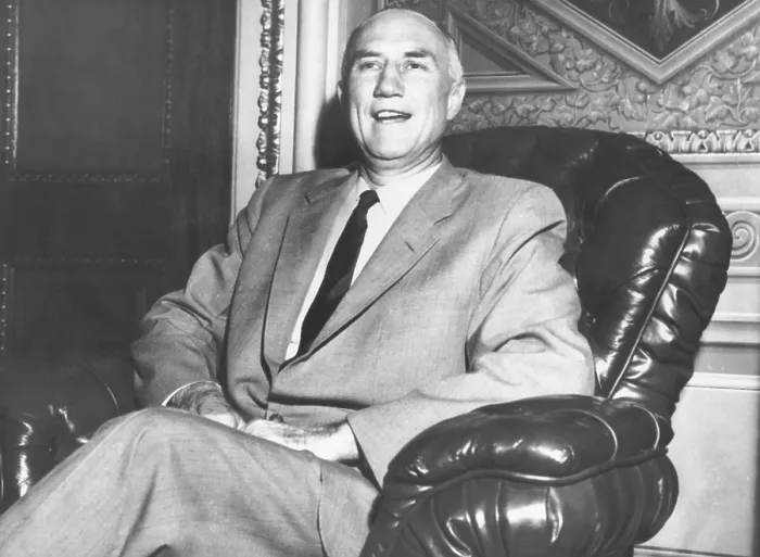 Framed Print : Senator Strom Thurmond takes a break from his filibuster against the 1957 civil rights bill