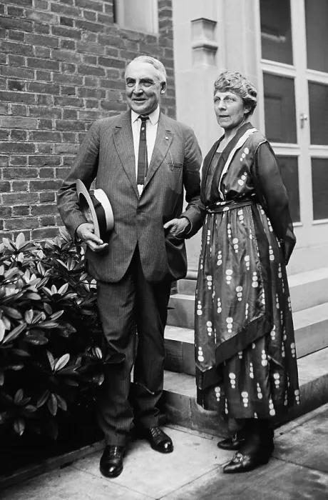 Framed Print : Senator Warren and Florence Harding, in an 1920 photo. He served as Senator from Ohio from 1914-1921 and as President from 1921 until his death in August 1923. (BSLOC_2015_15_72)