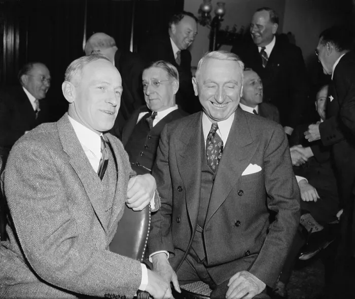 Framed Print : Senators Millard Tydings and Walter George, were re-elected in 1938. Dec. 21, 1938