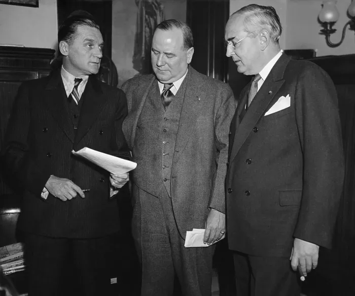 Framed Print : Three senators ready to introduce a new neutrality bill. Feb. 1, 1937