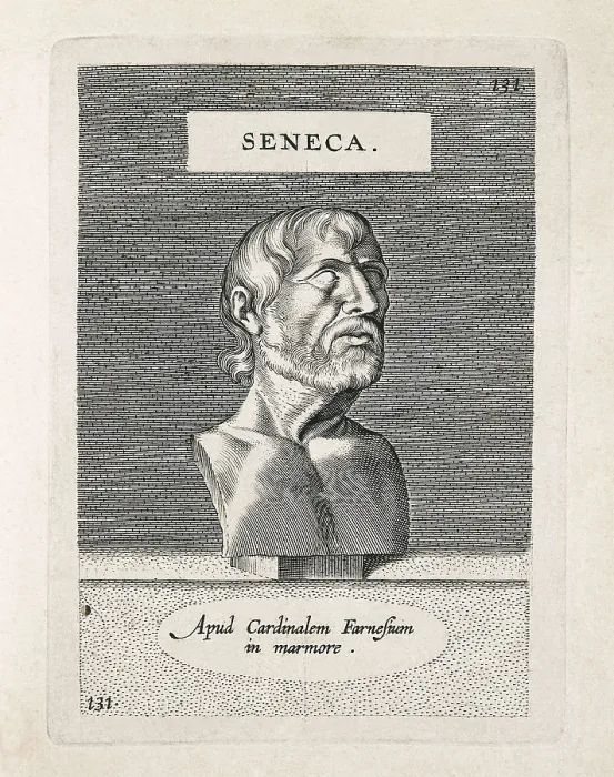 Framed Print : SENECA, Lucius Annaeus (4 BC-65). Portrait from book 'Illustrium Imagines' (1606). Etching. SPAIN. Madrid. National Library. AISA / Everett Collection**US SALES ONLY**