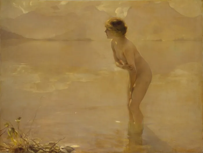 Framed Print : SEPTEMBER MORN, by Paul Chabas, 1912, French realist painting, oil on canvas