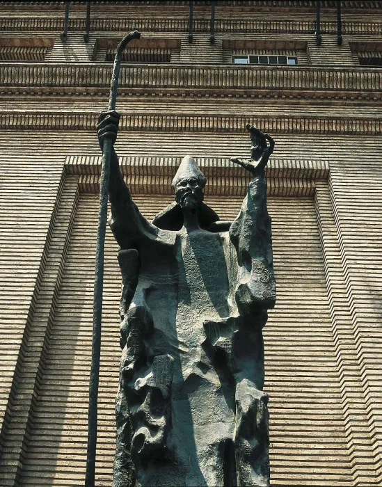 Framed Print : SERRANO AGUILAR, Pablo (1908-1985). Saint Valerus. 1964. SPAIN. Zaragoza. Sculpture on bronze. AISA / Everett Collection - Image has fine art copyright