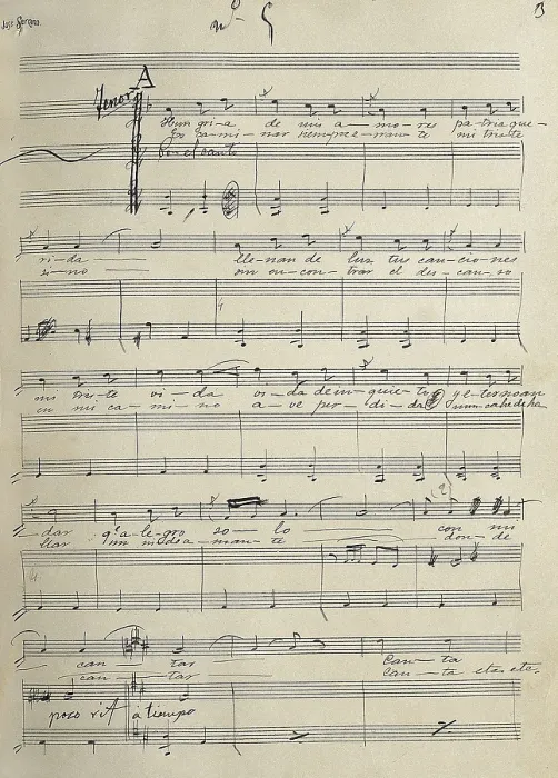 Framed Print : SERRANO, Jos (1873-1941). Oroginal manuscript of the tenor romance 'Hungra de mis amores, patria querida' of the zarzuela 'Alma de Dios' (1907). SPAIN Framed Print : SERRANO, Jos (1873-1941). Oroginal manuscript of the tenor romance 'Hungra de mis amores, patria querida' of the zarzuela 'Alma de Dios' (1907). SPAIN