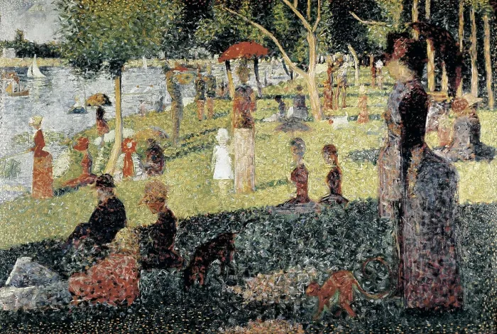 Framed Print : SEURAT, Georges (1859-1891). An afternoon at la Grande Jatte. 1884. Pointillism. Oil on canvas. UNITED STATES OF AMERICA. New York City. Metropolitan Museum of Art Framed Print : SEURAT, Georges (1859-1891). An afternoon at la Grande Jatte. 1884. Pointillism. Oil on canvas. UNITED STATES OF AMERICA. New York City. Metropolitan Museum of Art