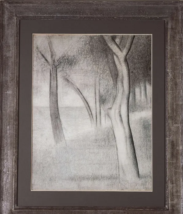 Framed Print : SEURAT, Georges (1859-1891). Trees (studio for La Grande Jatte). 1884. Post-Impressionism. Drawing. UNITED STATES OF AMERICA. Chicago. Art Institute of Chicago Framed Print : SEURAT, Georges (1859-1891). Trees (studio for La Grande Jatte). 1884. Post-Impressionism. Drawing. UNITED STATES OF AMERICA. Chicago. Art Institute of Chicago