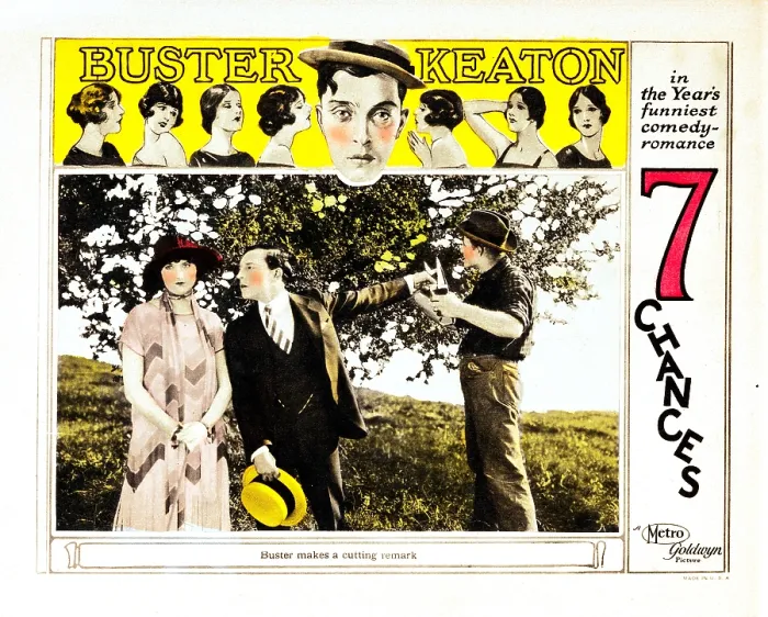 Framed Print : SEVEN CHANCES, lobbycard, Buster Keaton (center), 1925