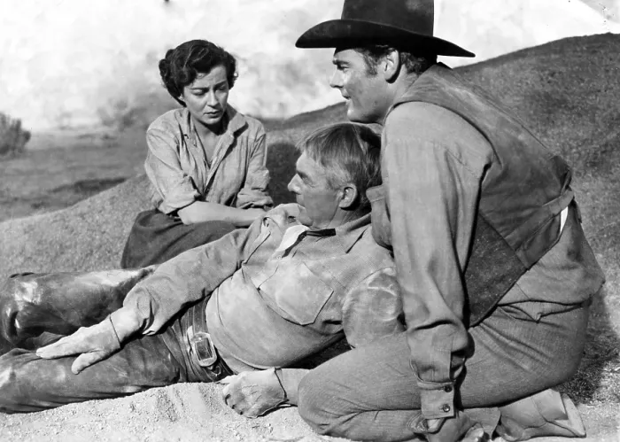 Framed Print : SEVEN MEN FROM NOW, Gail Russell, Randolph Scott, Walter Reed, 1956
