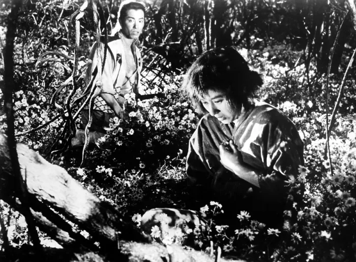 Framed Print : THE SEVEN SAMURAI, (aka SHICHININ NO SAMURAI), Isao Kimura, Keiko Tsushima, 1954