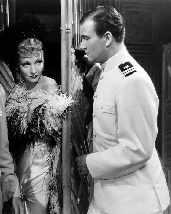 Framed Print : SEVEN SINNERS, from left, Marlene Dietrich, John Wayne, 1940