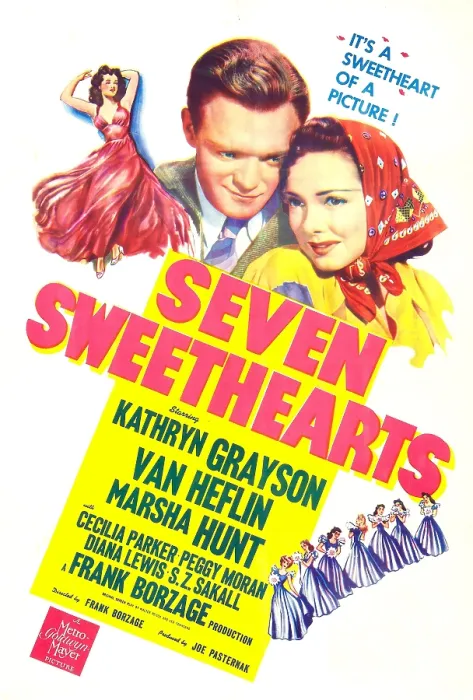 Framed Print : SEVEN SWEETHEARTS, US poster, center from left: Van Heflin, Kathryn Grayson, 1942