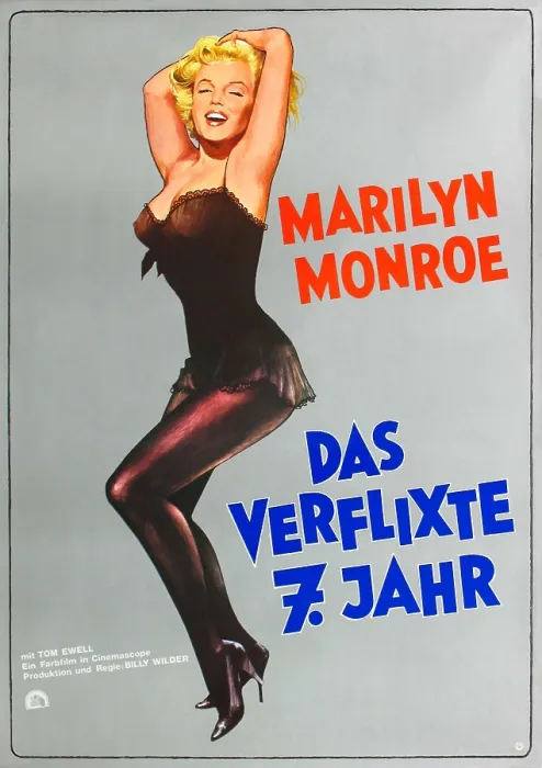 Framed Print : THE SEVEN YEAR ITCH, (aka DAS VERFLIXTE 7. JAHR), Marilyn Monroe on German poster art, 1955, TM and Copyright 20th Century Fox Film Corp