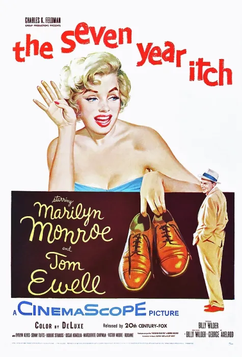 Framed Print : THE SEVEN YEAR ITCH, Marilyn Monroe, Tom Ewell, 1955, TM and Copyright 20th Century Fox Film Corp. All rights reserved. / Courtesy Everett Collection
