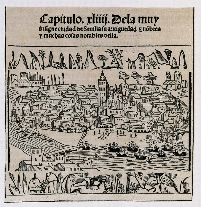 Framed Print : Sevilla in 1548. Xylography. SPAIN. Madrid. National Library. AISA / Everett Collection**US SALES ONLY**
