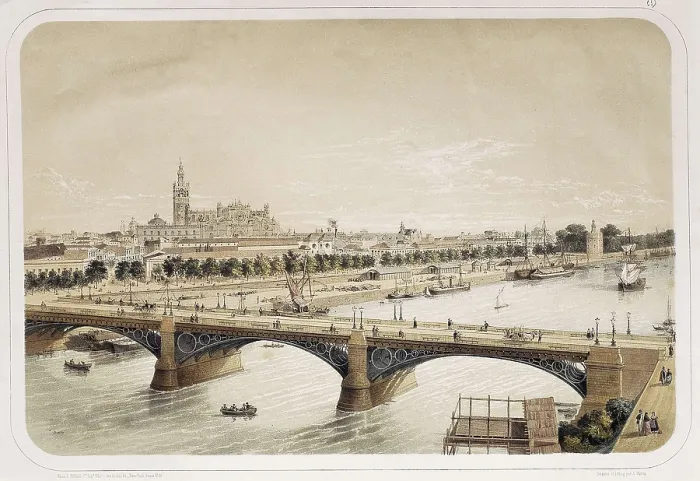Framed Print : Sevilla (19th c.). Panorama from Triana district. Lithography by Duruy. Litography. SPAIN. Madrid. Romantic Museum. AISA / Everett Collection**US SALES ONLY** Framed Print : Sevilla (19th c.). Panorama from Triana district. Lithography by Duruy. Litography. SPAIN. Madrid. Romantic Museum. AISA / Everett Collection**US SALES ONLY**
