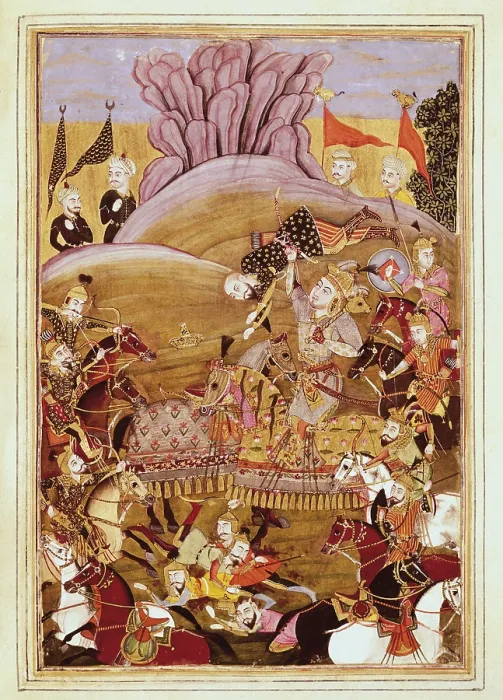 Framed Print : Shahnameh. The Book of Kings. 16th c. The combat between Rustam and Afrasiyab. Gouache on paper. F09v. Persian art. Safavid period. Miniature Painting. FRANCE. Chantilly Framed Print : Shahnameh. The Book of Kings. 16th c. The combat between Rustam and Afrasiyab. Gouache on paper. F09v. Persian art. Safavid period. Miniature Painting. FRANCE. Chantilly