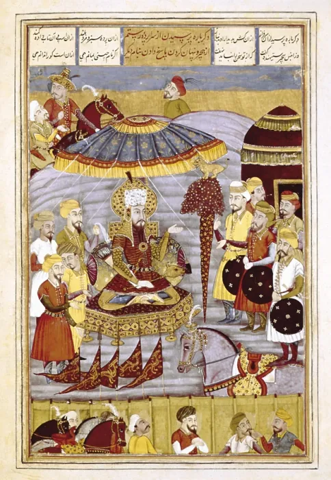 Framed Print : Shahnameh. The Book of Kings. 16th c. Sohrab Looking at the Tent of Rostam. Gouache on paper. F11v. Persian art. Safavid period. Miniature Painting. FRANCE. Chantilly Framed Print : Shahnameh. The Book of Kings. 16th c. Sohrab Looking at the Tent of Rostam. Gouache on paper. F11v. Persian art. Safavid period. Miniature Painting. FRANCE. Chantilly