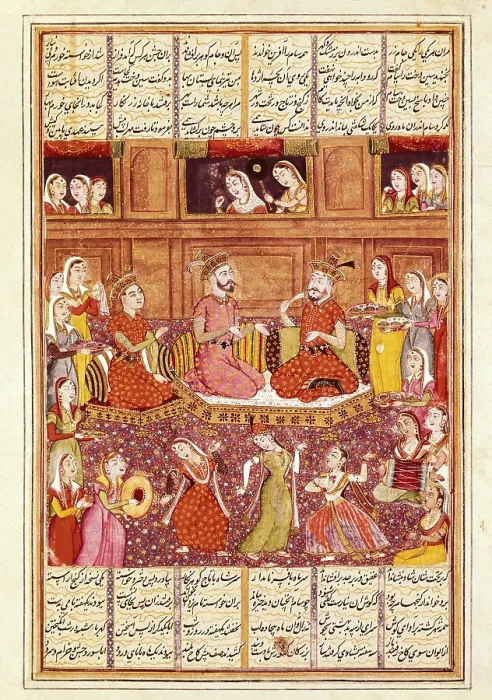Framed Print : Shahnameh. The Book of Kings. 16th c. Zal meets Mihrab of Kabul. Gouache on paper. F04v. Persian art. Safavid period. Miniature Painting. FRANCE. Chantilly Framed Print : Shahnameh. The Book of Kings. 16th c. Zal meets Mihrab of Kabul. Gouache on paper. F04v. Persian art. Safavid period. Miniature Painting. FRANCE. Chantilly