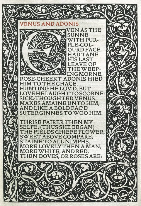 Framed Print : SHAKESPEARE, William (1564-1616). Title page facsimile of the first edition of William Shakespeare's work 'Venus and Adonis' in 1593