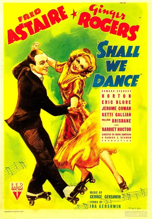 Framed Print : SHALL WE DANCE?, from left: Fred Astaire, Ginger Rogers on midget window card, 1937 Framed Print : SHALL WE DANCE?, from left: Fred Astaire, Ginger Rogers on midget window card, 1937
