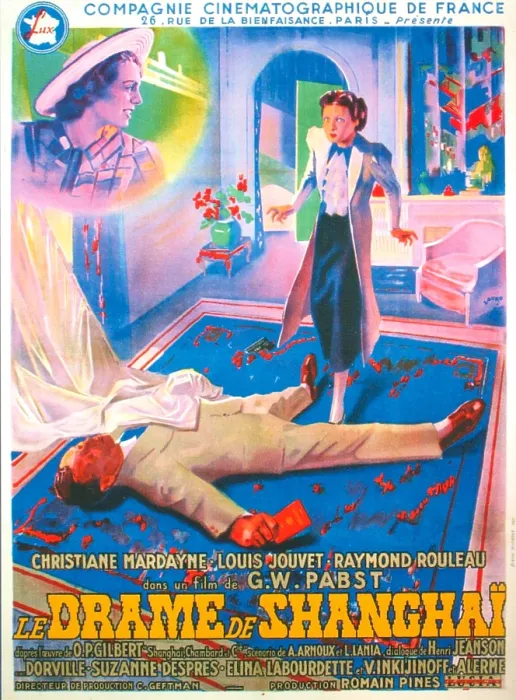 Framed Print : THE SHANGHAI DRAMA, (aka LE DRAME DE SHANGHAI), French poster, Christl Mardayn (standing), Elina Labourdette (top left inset), 1938 Framed Print : THE SHANGHAI DRAMA, (aka LE DRAME DE SHANGHAI), French poster, Christl Mardayn (standing), Elina Labourdette (top left inset), 1938