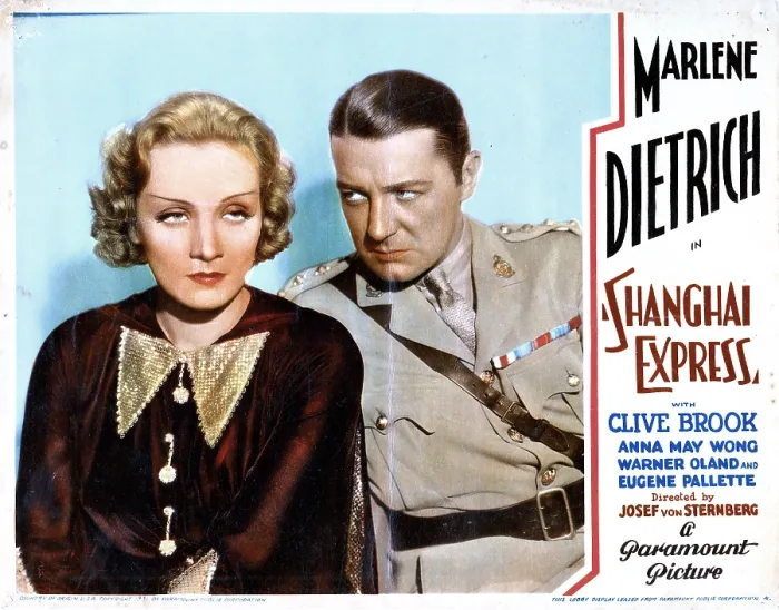Framed Print : SHANGHAI EXPRESS, from left, Marlene Dietrich, Clive Brook, 1932