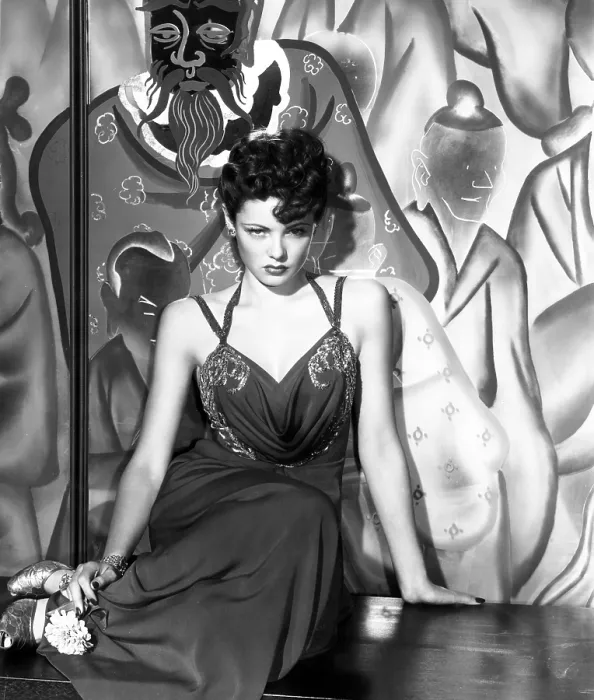 Framed Print : THE SHANGHAI GESTURE, Gene Tierney (wearing a costume designed by Oleg Cassini), 1941
