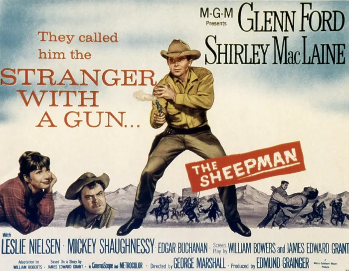 Framed Print : THE SHEEPMAN, Shirley MacLaine, Mickey Shaughnessy, Glenn Ford, 1958 Framed Print : THE SHEEPMAN, Shirley MacLaine, Mickey Shaughnessy, Glenn Ford, 1958