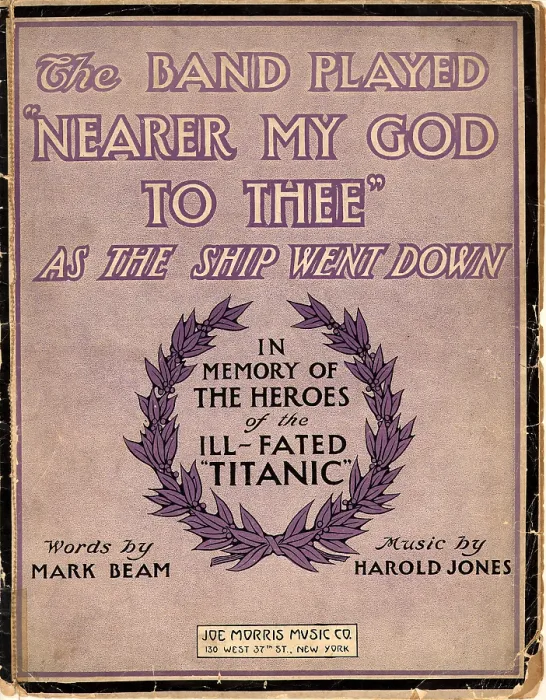 Framed Print : Sheet Music: The band played Nearer my God to thee as the ship went down - 1912