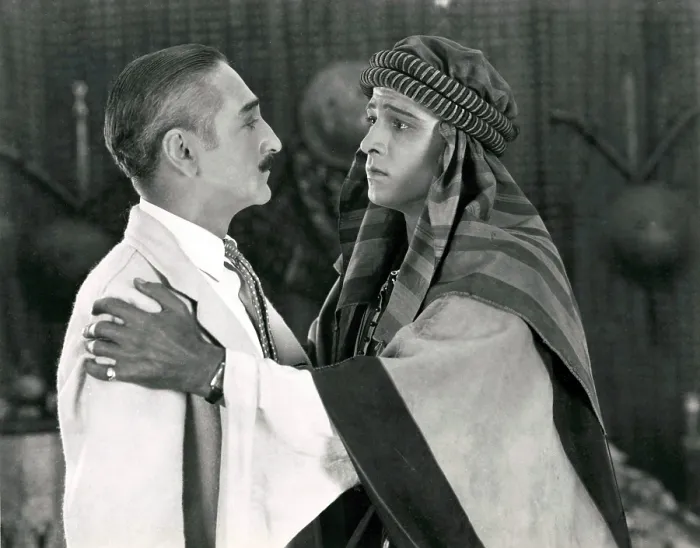Framed Print : THE SHEIK, from left, Adolphe Menjou, Rudolph Valentino, 1921 Framed Print : THE SHEIK, from left, Adolphe Menjou, Rudolph Valentino, 1921