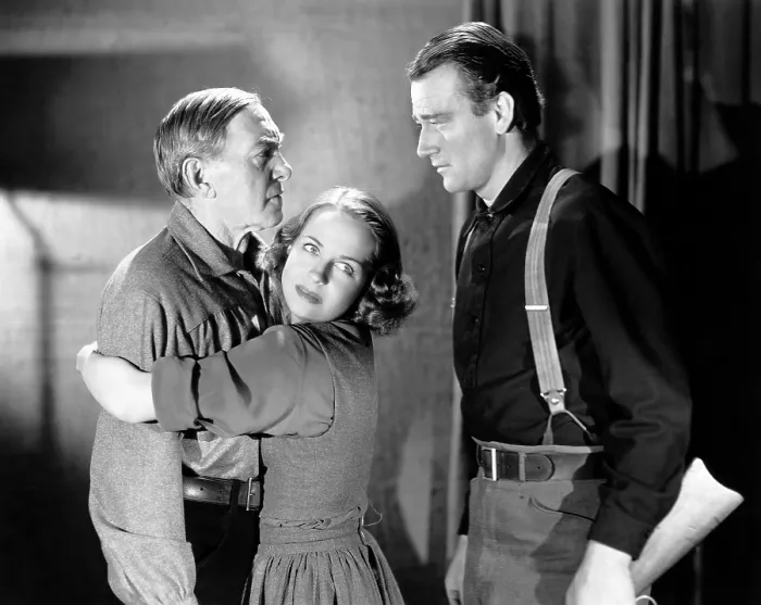 Framed Print : THE SHEPHERD OF THE HILLS, from left, Harry Carey, Betty Field, John Wayne, 1941