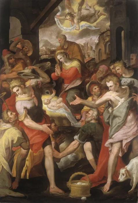 Framed Print : Shepherds Adoration (Adorazione dei Pastori), by Marco Marchetti, 1567, 16th Century, oil on canvas - Italy, Emilia Romagna, Faenza, Civic Collection of Ancient and Modern Art Framed Print : Shepherds Adoration (Adorazione dei Pastori), by Marco Marchetti, 1567, 16th Century, oil on canvas - Italy, Emilia Romagna, Faenza, Civic Collection of Ancient and Modern Art