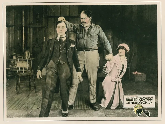 Framed Print : SHERLOCK JR. lobbycard, Buster Keaton (left), Kathryn McGuire (right), 1924