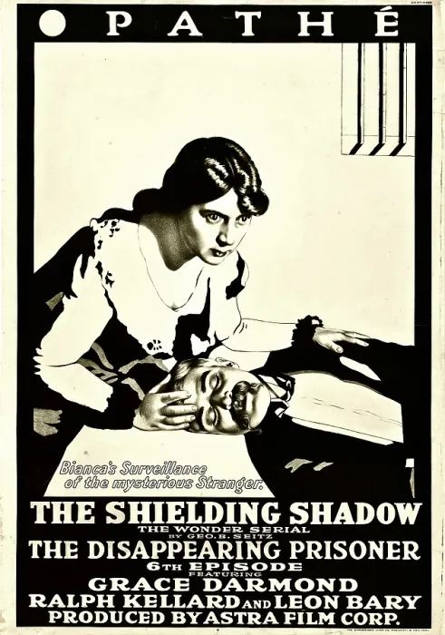 Framed Print : THE SHIELDING SHADOW, left: Grace Darmond in Episode 6: The Disappearing Prisoner, 1916