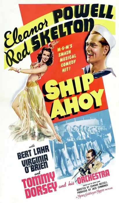Framed Print : SHIP AHOY, clockwise from left, Eleanor Powell, Red Skelton, Tommy Dorsey, 1942
