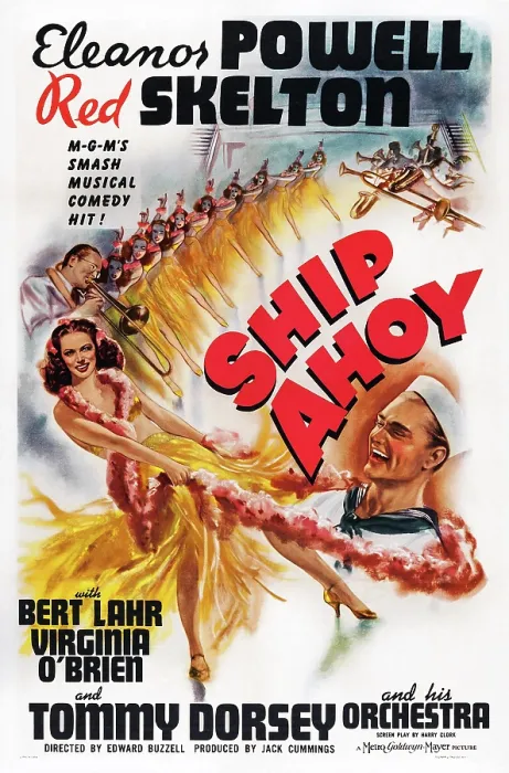 Framed Print : SHIP AHOY, US poster art, from left: Tommy Dorsey, Eleanor Powell, Red Skelton, 1942 Framed Print : SHIP AHOY, US poster art, from left: Tommy Dorsey, Eleanor Powell, Red Skelton, 1942