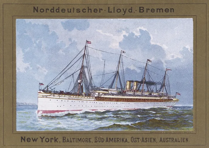 Framed Print : Ship of the Norddeutscher Lloyd-Bremen Company (19th c.). Painting. BELGIUM. Antwerp. National Maritime Museum. - J. Bedmar / Iberfoto / Everett Collection (266225)**US SALES ONLY**