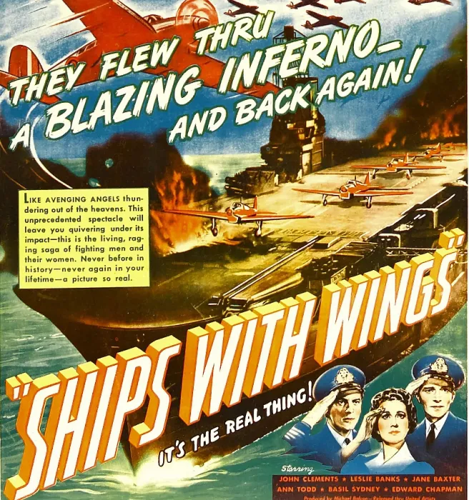 Framed Print : SHIPS WITH WINGS, window card, 1942