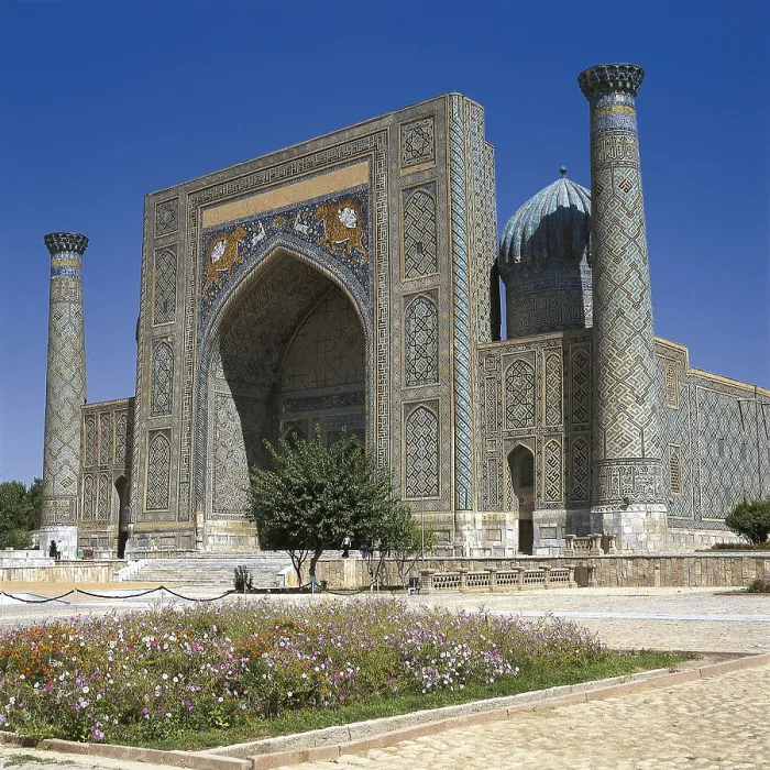 Framed Print : Shir Dor Madrasa. 1619-1636. UZBEKISTAN. Samarkand. Registan Square. Islamic art. Architecture. AISA / Everett Collection**US SALES ONLY**