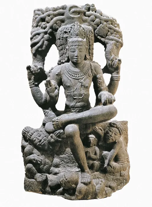 Framed Print : Shiva Vyakhyana daksinamurti. 12th-13th c. Granite. Hindu art. Sculpture. FRANCE. Paris. Guimet Museum. Proc: INDIA. TAMIL NADU. AISA / Everett Collection**US SALES ONLY**