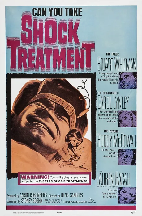 Framed Print : SHOCK TREATMENT, US poster art, right from top: Stuart Whitman, Carol Lynley, Roddy McDowall, Lauren Bacall, 1964. TM & copyright 20th Century Fox Film Corp Framed Print : SHOCK TREATMENT, US poster art, right from top: Stuart Whitman, Carol Lynley, Roddy McDowall, Lauren Bacall, 1964. TM & copyright 20th Century Fox Film Corp