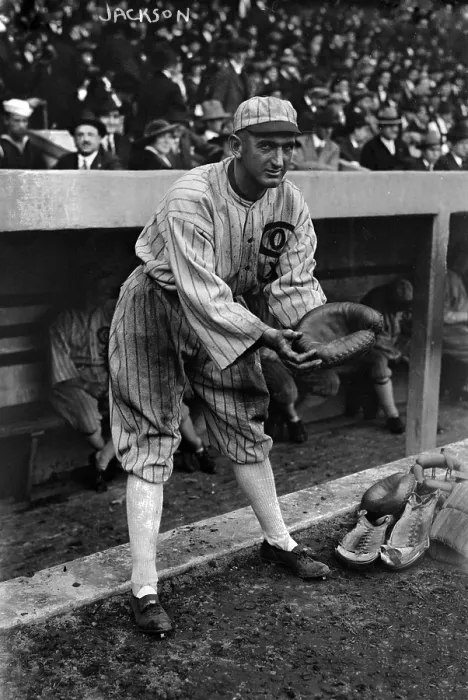 Framed Print : Shoeless Joe Jackson, pretending to be a catcher, Chicago White Sox, 1919